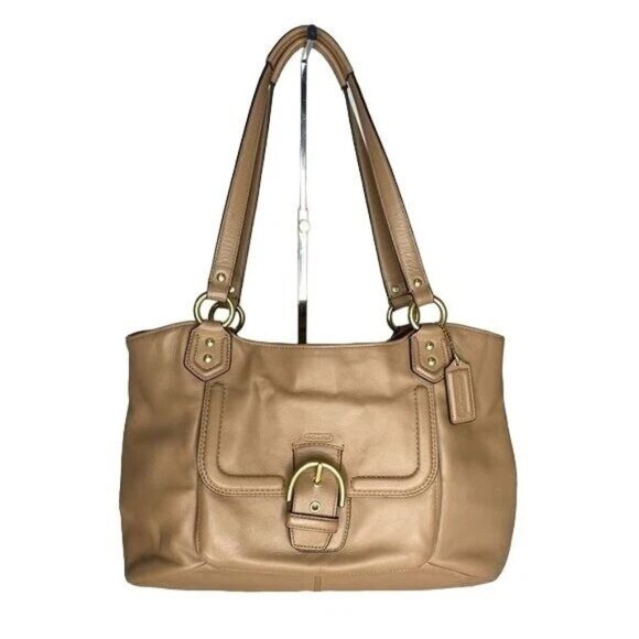Euc Coach Campbell Belle Tan Leather Carryall Shoulder Bag - Picture 1 of 12